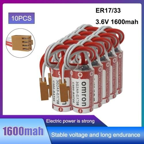 10pcs New Genuine MAXELL ER17/33 17330 ER17330 2/3AER 2/3A 3.6V 1600mAh Lithium PLC Battery with For Four- Hole Plug