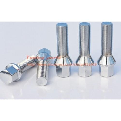 10PCS Extended Chrome Lug Bolts Cone Seat 10.9 Grade Shank 45mm Thread Pitch 12x1.25 12x1.5 14x1.25 14x1.5