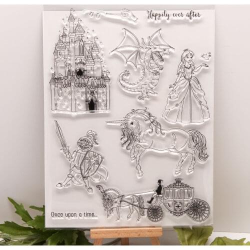 17x22.5 Call princess castle carriage Transparent Clear Stamps Silicone Seals for DIY scrapbooking photo album Card Making