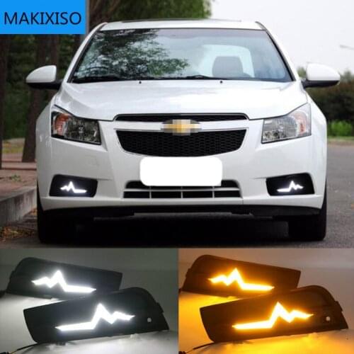 2PCS LED for chevrolet cruze 2009 2010 2011 2012 2013 2014 DRL Daytime Running Light Daylight with turn signal lamp