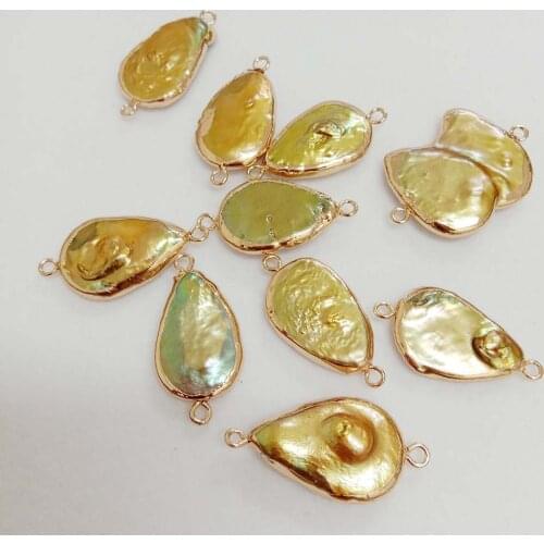 5 PCS /LOT 100% freshwater loose pearl with tear-drop shape, big baroque shape pearl with 2 hangings ,DIY PEARL BEADS-15x28 mm