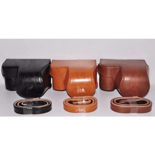 PU leather Camera Bag Case Cover Pouch for Sony A5000 A5100 A6000 A6300 A6400 Mirrorless System Camera