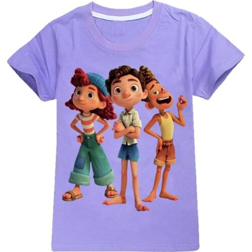 2021 Toddler Summer Luca Printed Children Cartoon T Shirt Kids T-shirt Boys Girls Short Sleeves Anime Tshirt O-neck Tops 2-16Y
