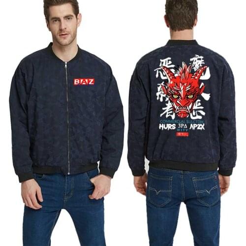 Jackets Men devil Ghost Baseball jacket hip hop Casual coat streetwear windbreaker Stand Collar coats wholesale homme clothing