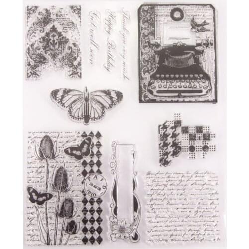 Typewriter Handwriting Background Silicone Clear Seal Stamp DIY Scrapbooking Embossing Photo Album Decorative New for 2020