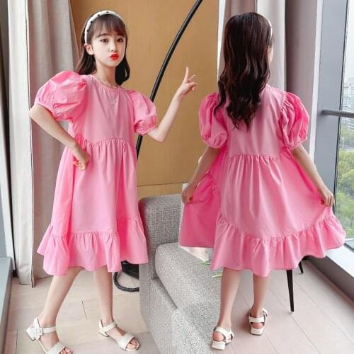 Bow Hollow Princess Dress Summer Children Sweet Girls Dress New Fashionable Clothing Kid Girl White Ruffle Dress Party Vestidos