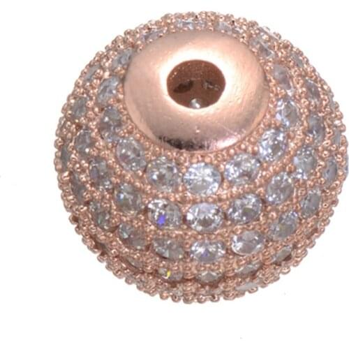Supplies For Jewelry Wholesale Handmade Bracelet Necklace DIY Accessories Pave CZ Rhinestone Crystal 12mm Spacer Beads Ball