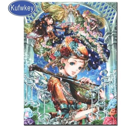 Cartoon fairy diamond painting cross stitch angel girl diamond embroidery full square round drill Art for kids room Wall Decor