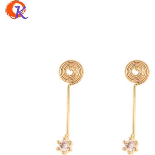 Cordial Design 30Pcs 7*32MM Jewelry Accessories/CZ Charms/Genuine Gold Plating/DIY Jewelry Making/Hand Made/Earring Findings