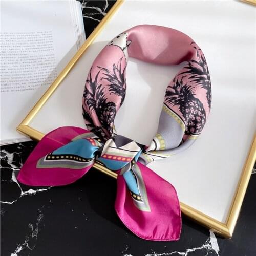 2021 Silk Neck Hairband Scarves Lady Pashmina Shawl Wrap Women Foulard Bandana Kerchief Bag Tie Echarpe Design Print Scarves