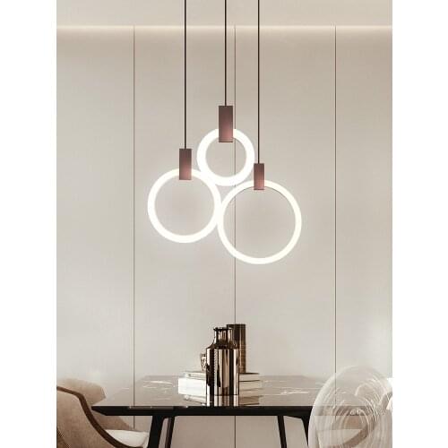 Nordic Led Chandelier Round Modern Model Room Simple Shopping Mall Creative Personality Designer Bar Restaurant Coffee Shop