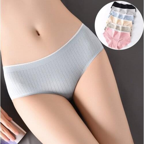 Combed Pure Cotton Pure Cotton Panties Feminine Waist Panties Panties Women Panties Ladies Pure Color One-Piece Seamless Panties