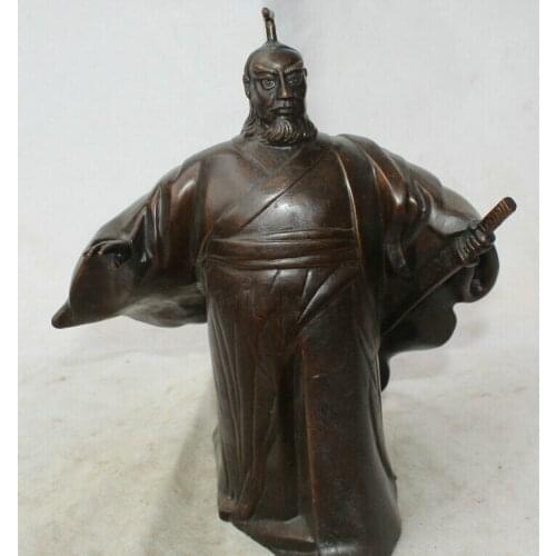 USPS to USA S1886 11" Japan Japanese Bronze stand warrior knight General Gen Statue sculpture