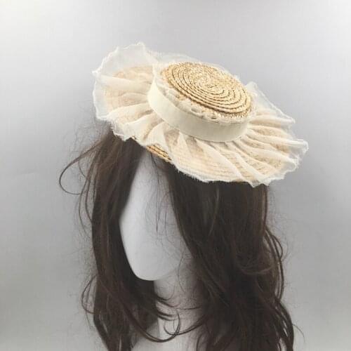 Fascinators Elegant hukaili lolita small hat straw berets act the role of party wedding photography To report headwear