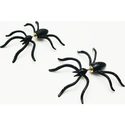 Punk Spider Earring Black Ear Stud Funny Style Weird Design Earring Jewelry Accessories for Women Men