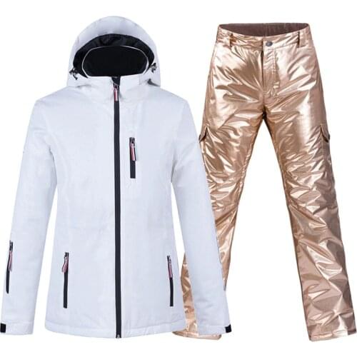Winter -30°C Warm Womens Snow Ski suit Wear Snowboard Clothing sets 10k Waterproof Windproof Snowboarding Jacket + Snow pant