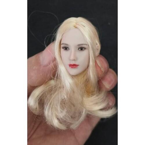 1/6 Asia Beauty Girl Female Carving Hair Head Women Head Sculpt Fit 12'' PH TBL Pale Figure Body