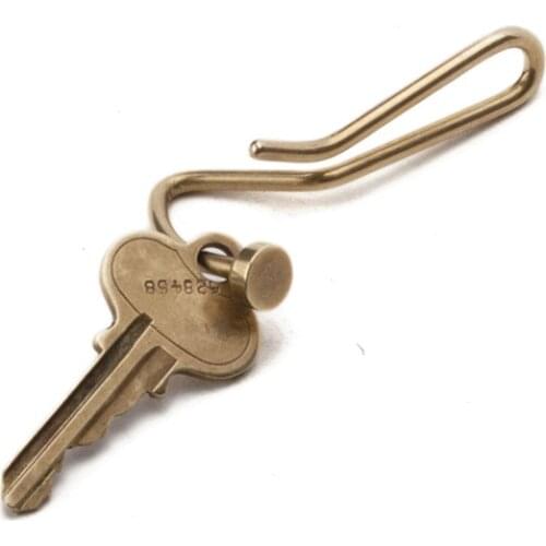 1PC Creative Retro Simple Brass Metal Keychain Handmade Key Ring Button Key Pendant Copper Clasp Hang Buckle EDC Pocket Tools