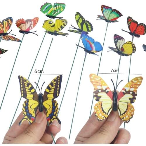 10/20Pcs Butterflies Garden Yard Planter Colorful Whimsical Butterfly Stakes Decoracion Outdoor Decor Flower Pots Decoration