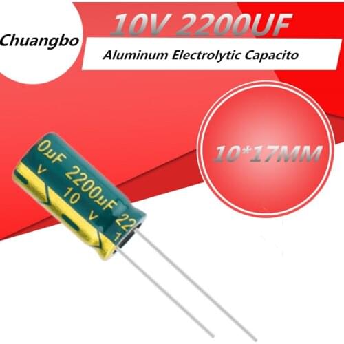 10pcs 10*17 10V 2200UF Aluminum Electrolytic Capacitor Size 10X20mm 2200UF 10v 20