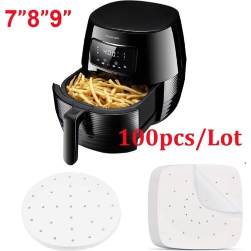 100pcs/Lot Airfryer Paper Parchment Sheets Kichen Tools Cooking Baking Mat Liners Air Fryer Accessories