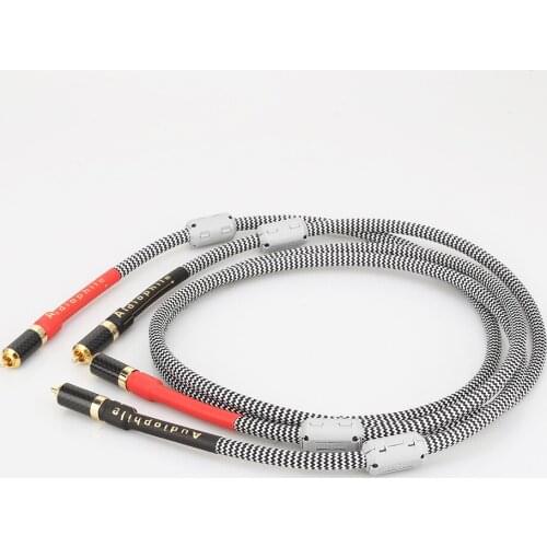 A26 xw62 Pair Silver Plated Stereo RCA TO RCA Phono Interconnect Cable Male to male Audio Cable HIFI