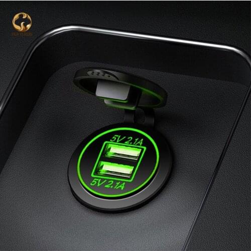 Car Motorcycle RV Boat 4.2A Dual USB Car Dual Aperture Mobile Phone Charger Modification Accessories