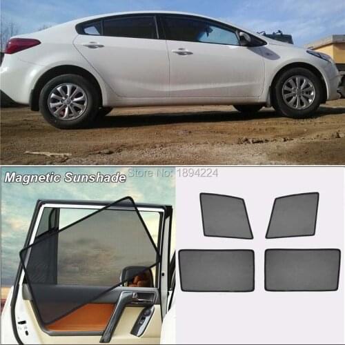 Car Full Side Windows Magnetic Sun Shade UV Protection Ray Blocking Mesh Visor For Kia K3 2013-2018
