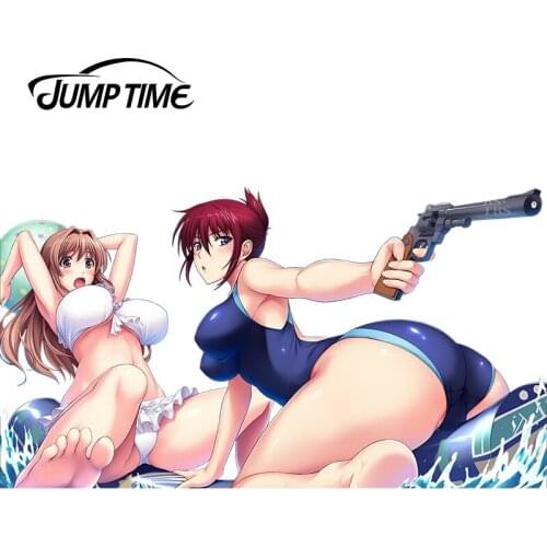 JumpTime 13cm x 7.2cm Car Styling Sexy Girl Rail Wars! Sakurai Aoi Koumi Haruka Render Decal JDM Windows Bumper Car Sticker