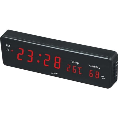 Large Digital Alarm Clock LED Bedroom Luminous Electronic Table Clock with Thermometer Hygrometer Multifunction Desk Watch