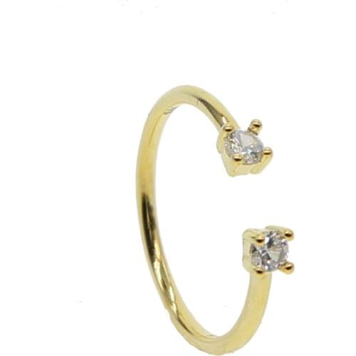 Elegant 925 sterling silver etsys minimal design two cz open knuckle drop shipping 3 color silver midi open ring 925