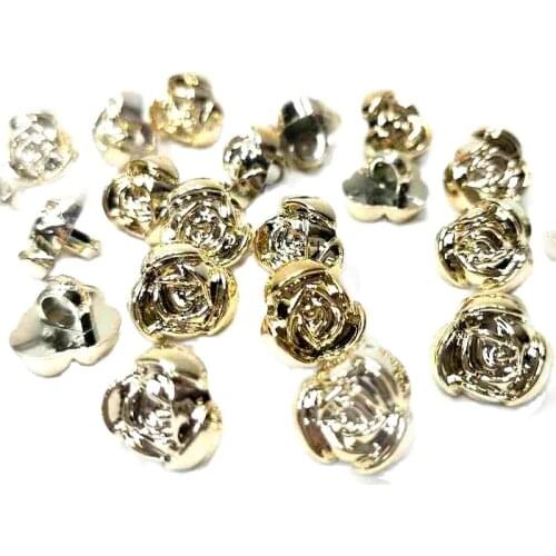 HL 30/50/150PCS 10MM New Plastic Rose Buttons Plating Shank DIY Apparel Sewing Accessories Shirt