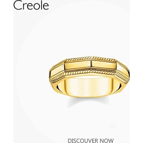 Ring Golden In 925 Sterling Silver Angular Geometry Concise Design 2021 Brand New Fine Jewerly For Women Men Europe Bijioux Gift