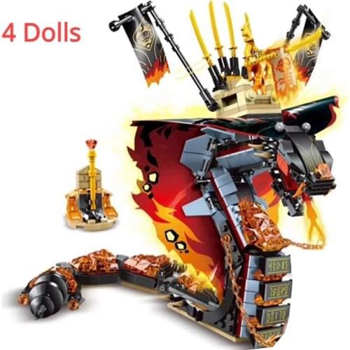 505pcs Fire Fang Spinjitzu Building Blocks Kit Bricks Classic Movie Compatible 70674 snake Model Kids Toys for Children