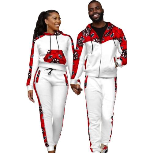 2021 Summer African Clothing for Women and Mens Tops and Pants Set 2Pcs Couple Clothing African Lovers Couple Clothes KG834