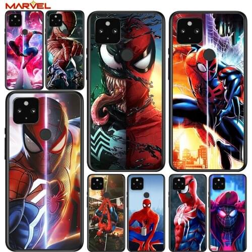 Marvel Spiderman Art Shockproof Cover for Google Pixel 5 5A 4 4A XL 5G Black Phone Case Shell Soft Fundas Coque Capa