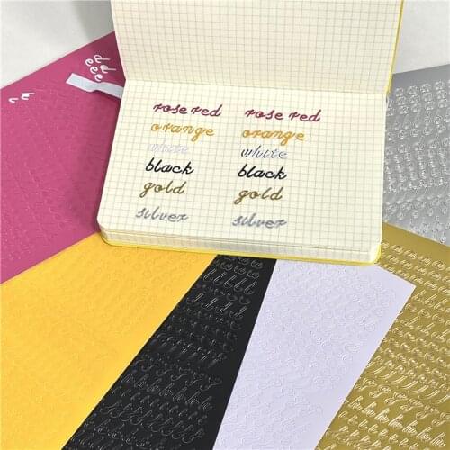 Bronzing Handwriting Alphabet Letter Number Stickers DIY Idol Card Album Scrapbooking Diary Decoration Sticker Korean Stationery