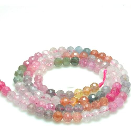 Natural multicolour Spinel 4mm Round Faceted Gemstone Beads for Jewelry Making Necklace Earring pendant 15inch ICNWAY