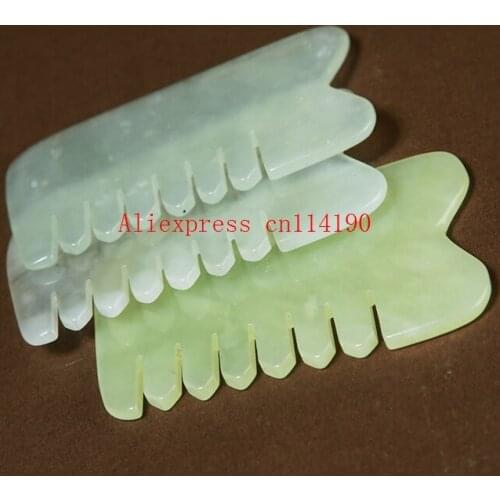 100pcs Jade Comb Head Massager Comb Medicine Physiotherapy Body Massager Jade Scraping Tool SPA Beauty Health Tools
