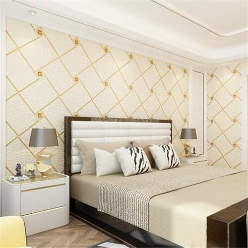 Beibehang TV background wall wallpaper modern simple living room 3D stereo European non-woven bedroom wallpaper papel de parede