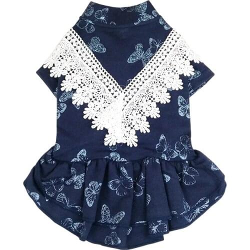 Autumn Winter Dog clothes Broken Code Sales Sweet Princess Dress Printed Skirt for Small Medium Dogs Apparel Cat Dresses