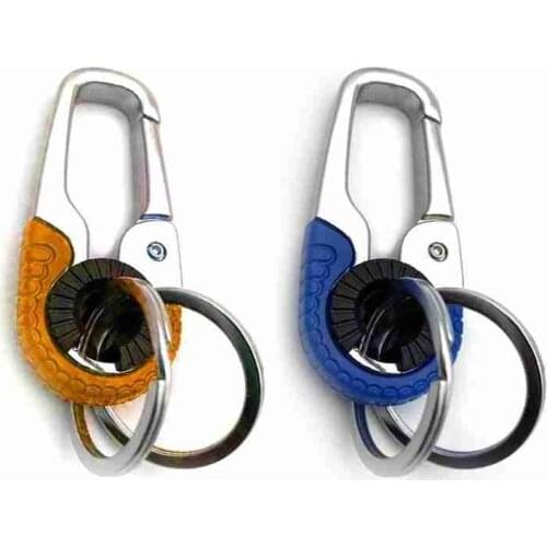 Durable Car Key Chain Keychain Hook Metal Buckle Outdoor Carabiner Climbing Tools Double Ring Car Keychain Outdoor Tools