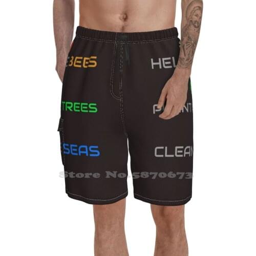 Plant More Trees Clean The Seas | Help More Bee | Beekeeper Summer Mens Casual Shorts Gym Training Plant More Trees Clean The