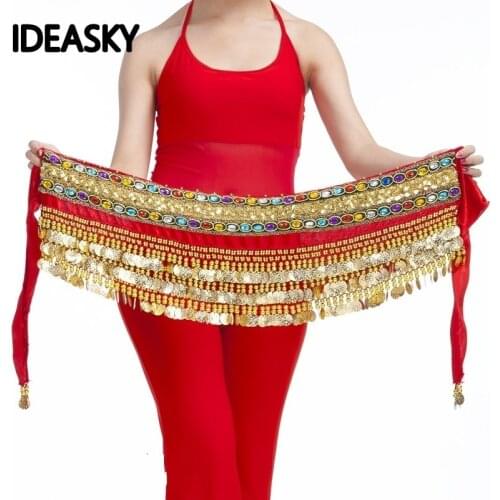 Womens beaded belly dance belt hip scarf gold coins tribal belts india wholesale costumes sale professional bollywood bellydance