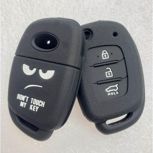 Silicone Flip Key Case Cover Fob For Hyundai Accent IX45 I40 I45 Santa Fe 3 Button Car Key Holder