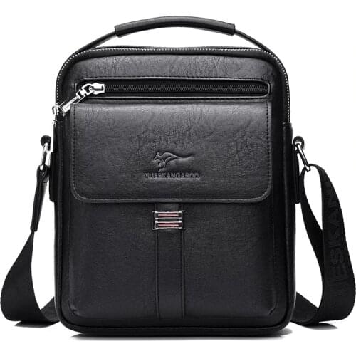 Kangaroo Luxury Brand Mens Shoulder Bag Vintage Messenger Bag Leather Men Handbag PU Leather Crossbody Bags For Men 2021 New
