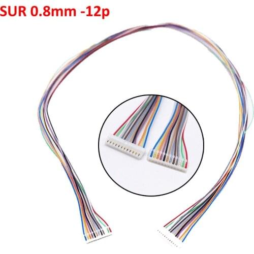 SUR 0.8mm Connector with Wire 12Pin Double End Electronic Line Terminal Plug 32AWG 30cm 1000pcs