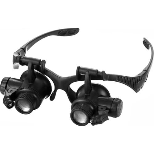 Headband Magnifier Glasses Loupe Tools Head-mounted Led Light Head Lamp For Soldering/Repairing Work 10X/15X/20X/25X