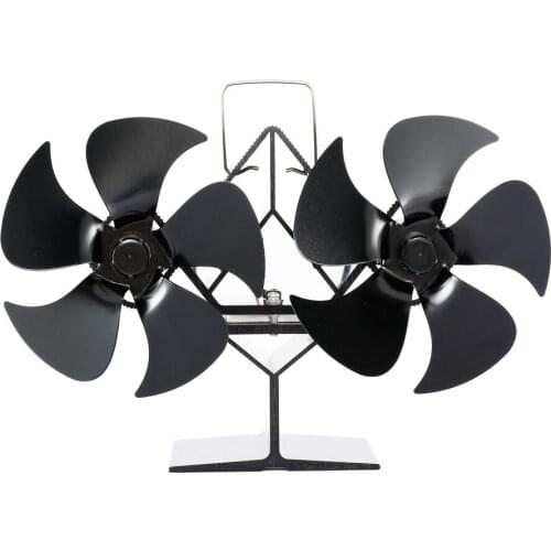 Mouted Dual Head 8 Blade Heat Powered Stove Fan Komin Log Wood Burner Eco Friendly Quiet Fan Home Efficient Heat Distribution