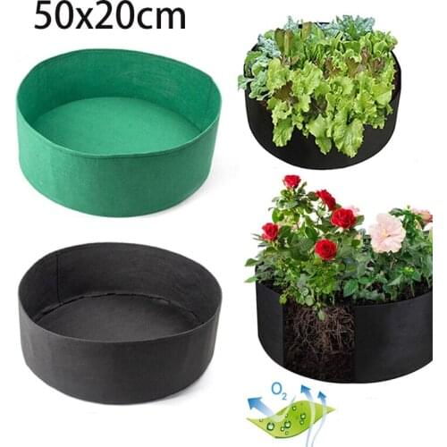 Plant Grow Bag Flower Pots Vegetable Planter Black Round No Woven Fabric Garden Growing Tools Gardening Bags Vegs Pot Breathable